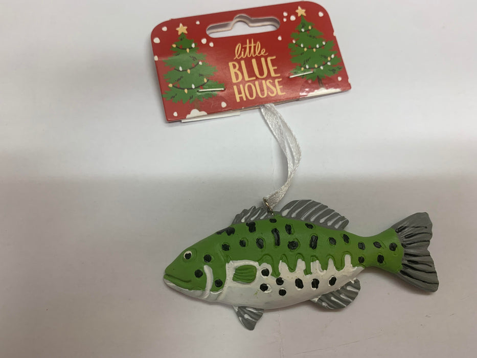 Little Blue House Christmas Ornament Bass