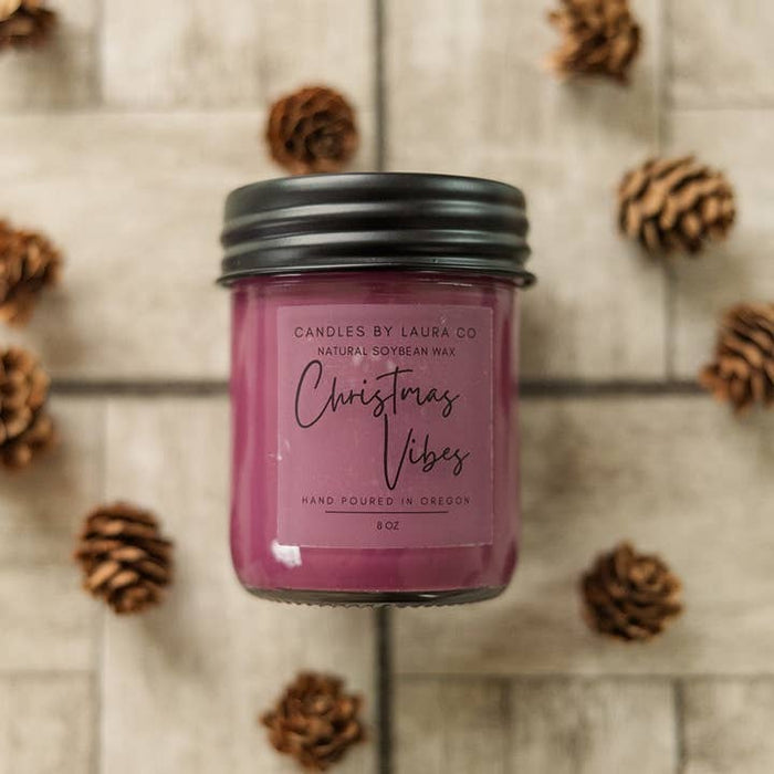 Candles By Laura 8OZ Soy Jar Candle Christmas Vibes