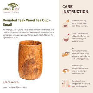 Teak Rounded Tea Cup