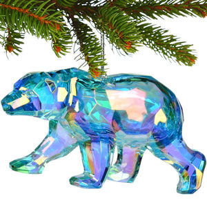 Christmas Tradition Ornament Blue Iridescent Polar Bear