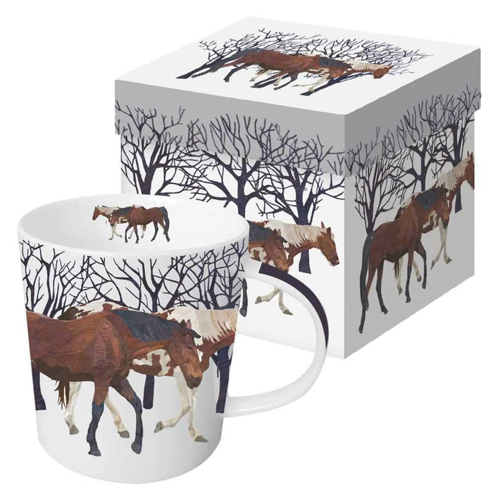 PPD New Bone China Mug In Giftbox Winter Horses