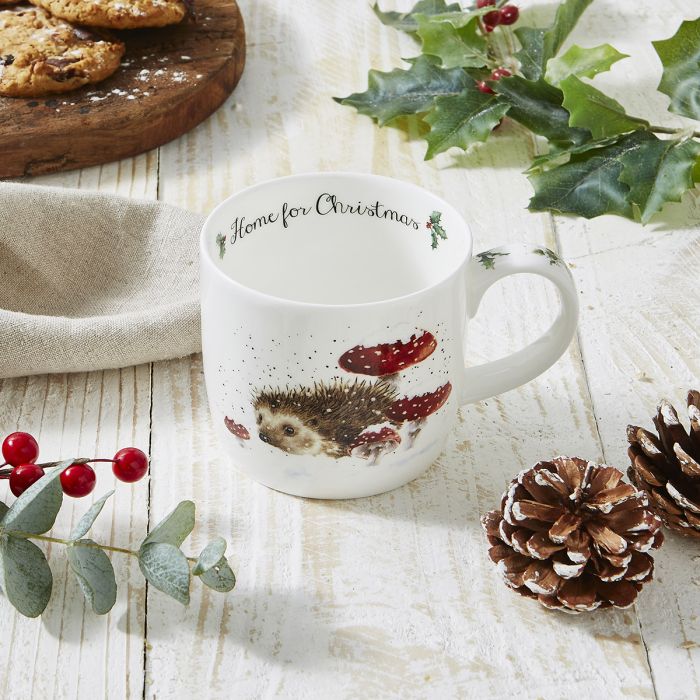 Wrendale Mug - Home For Christmas (Hedgehog)