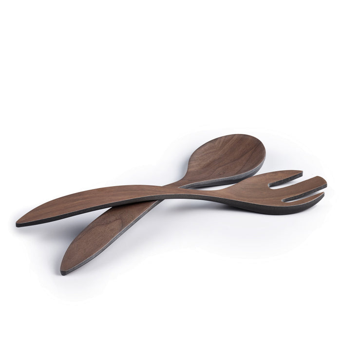 Brilliant Bamboo Walnut Salad Servers