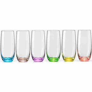 Bohemia Crystal Hiball Glasses Set Of 6 Assorted