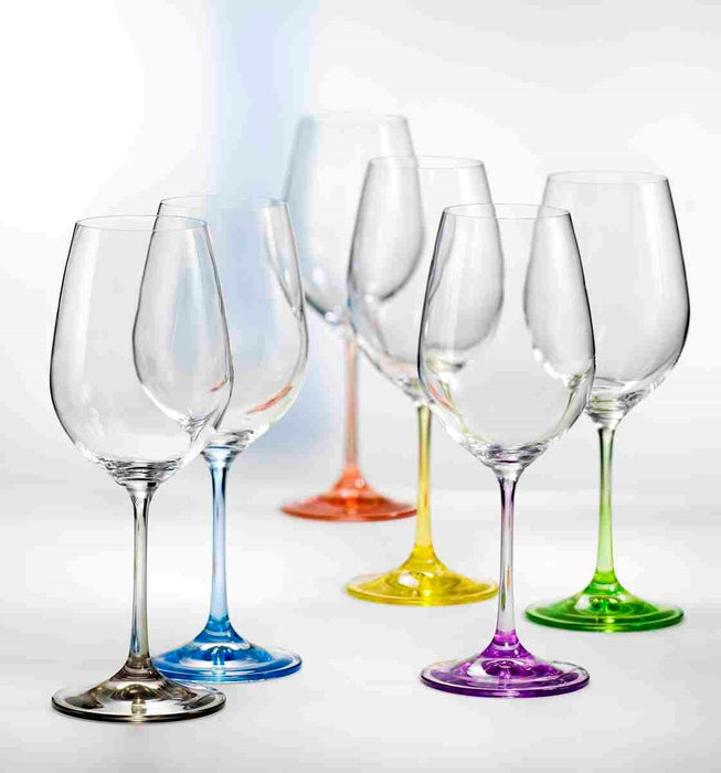 Bohemia Crystal White Wine Glasses Set Of 6 Assorted