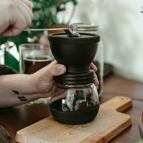 Grosche Ceramic Burr Coffee Grinder Bremen Black, 100g capacity