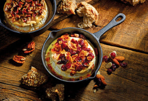 Gourmet Village Cast Iron Skillet Brie Baker With Cranberry Almond Topping