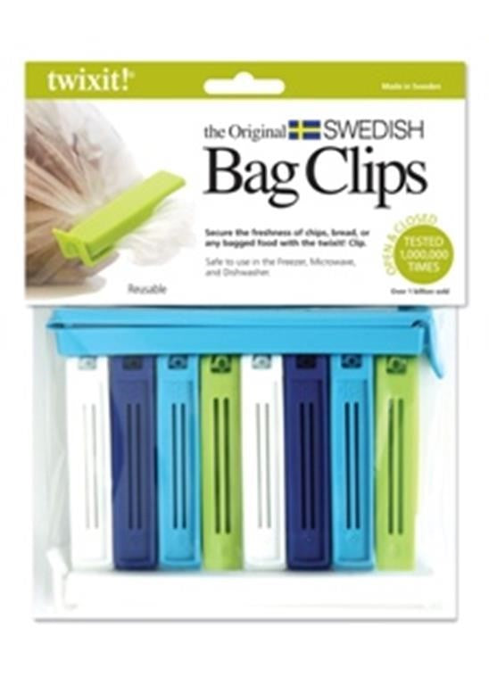 Swedish Twixit Bag Clips 20 PC Blue/Green Assortment