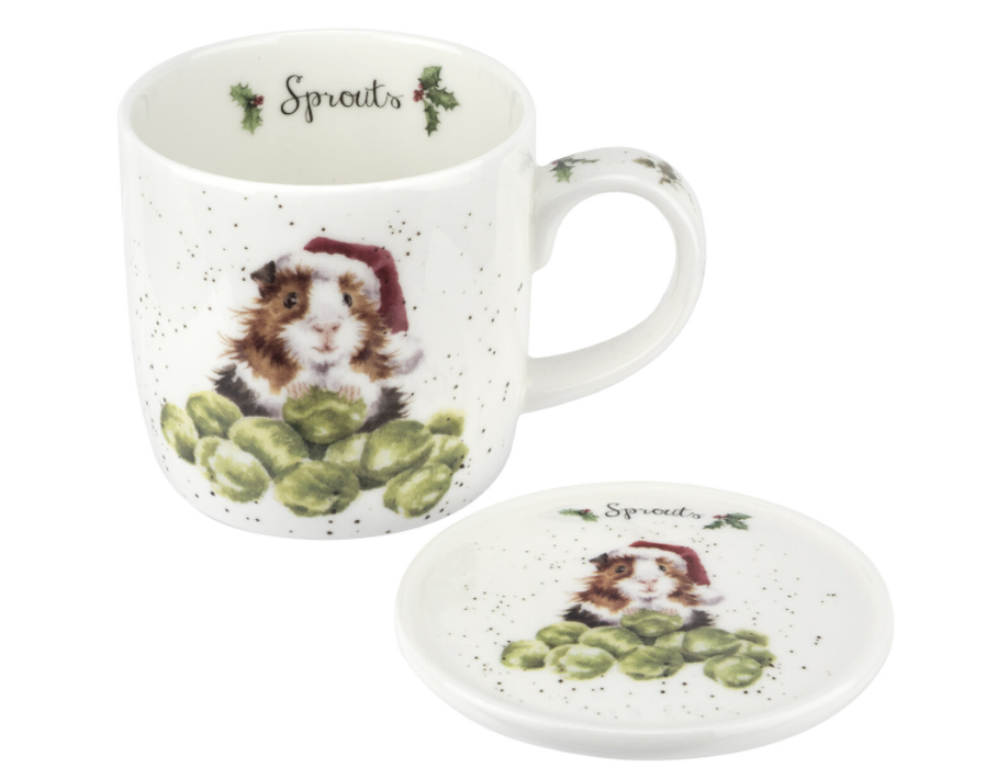 Wrendale Mug & Coaster Set Sprouts