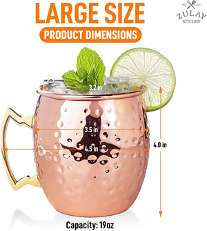 Zulay Moscow Mule Copper Mug With Straw