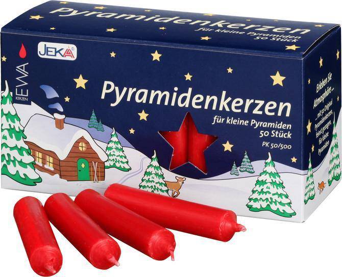 Box/50 Pyramid Candles - Red