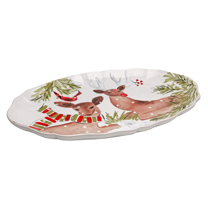 Casafina Deer Friends XL Oval Platter