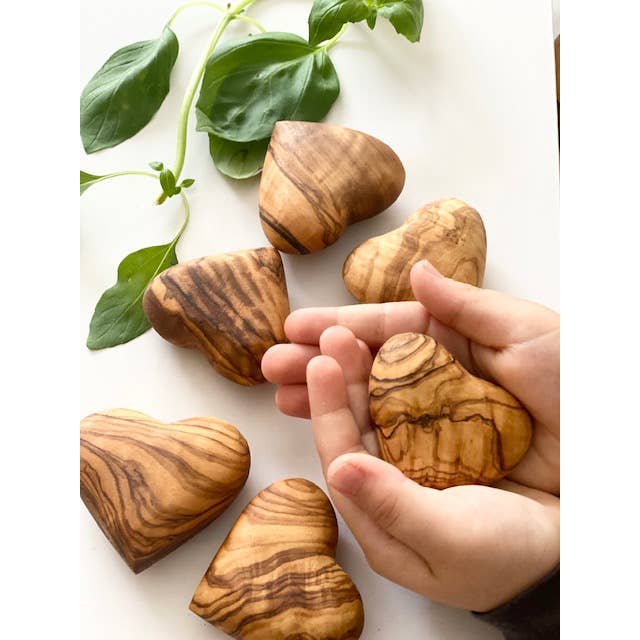 Natural Olive Wood Mini Heart