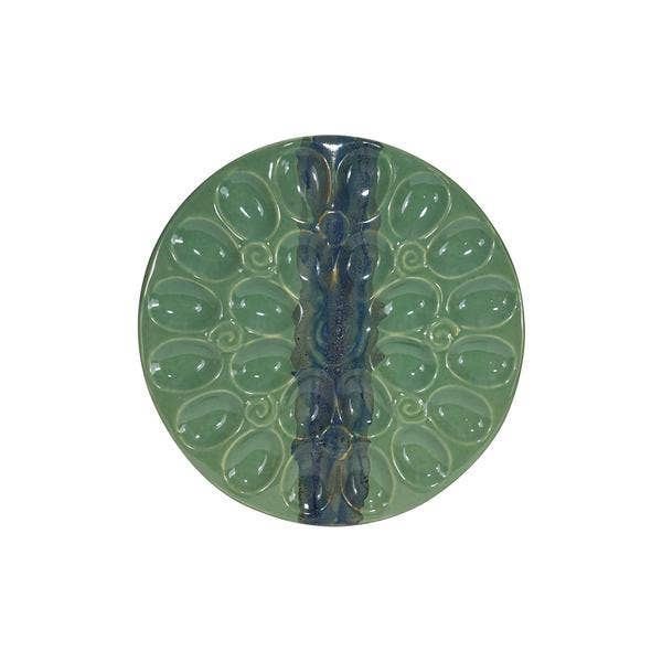 Clay In Motion Deviled Egg Tray Misty Green