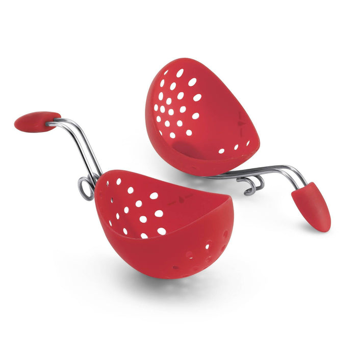 Cuisipro Silicone Egg Poacher Set/2 Red