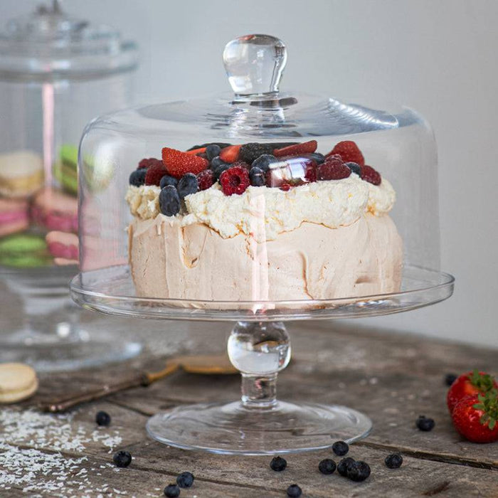 Natural Living Glass Cake Dome and Stand