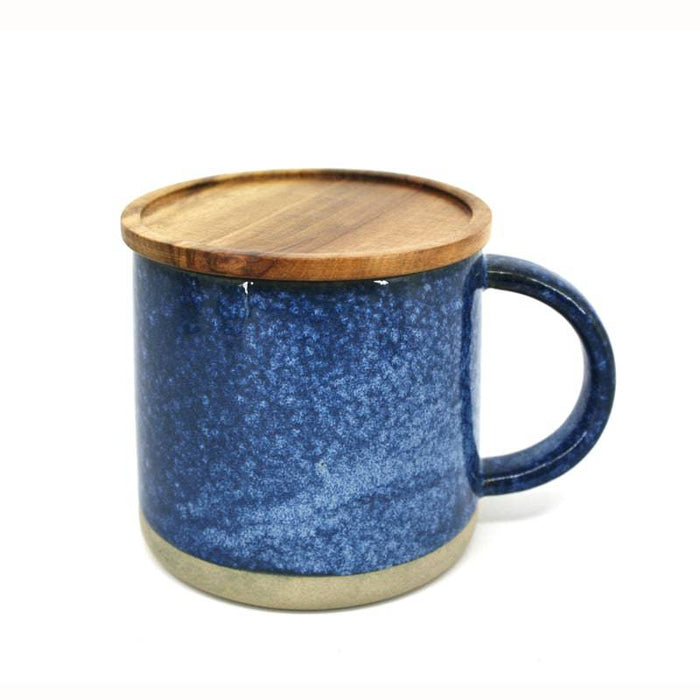 BIA Reactive Glaze Mug with Acacia Lid