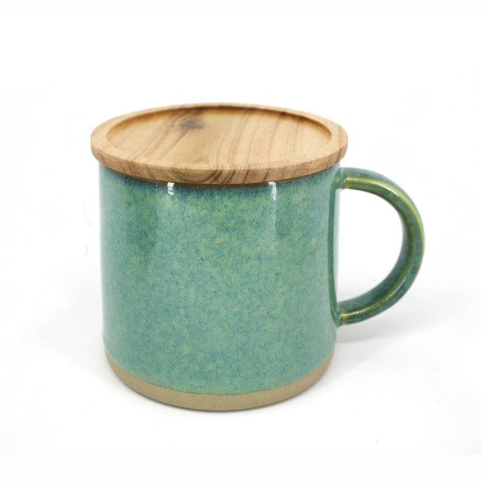 BIA Reactive Glaze Mug with Acacia Lid