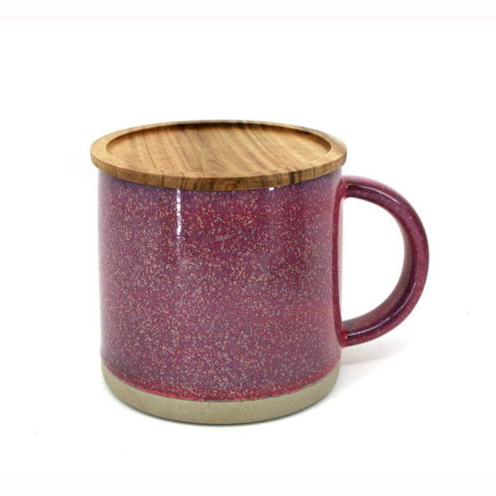 BIA Reactive Glaze Mug with Acacia Lid