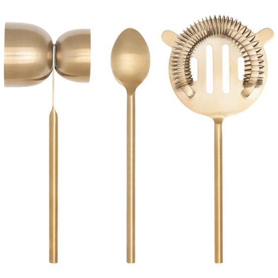 Danica Heirloom Set Of 3 Bar Tools Matte Gold