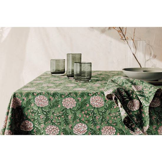 Danica Heirloom Block Print Tablecloth Peony