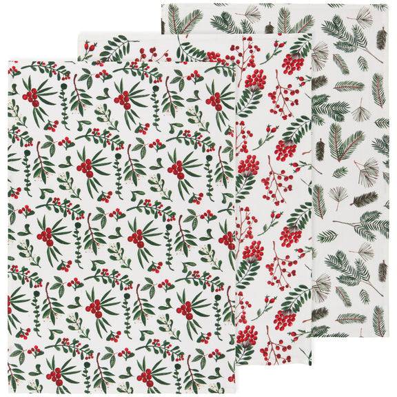 Danica Now Design Set of 3 Floursack Winterberry