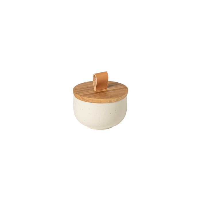 Pacifica Salt Cellar With Oak Wood Lid Vanilla