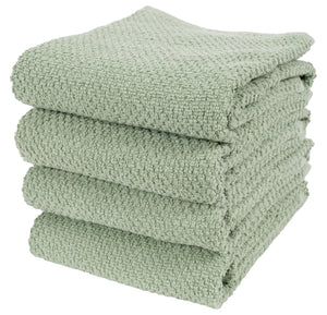 KAF Home Deluxe Popcorn Terry Kitchen Towels Set Of 4 French Green