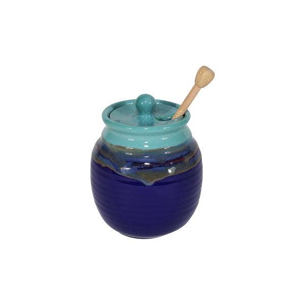 Clay In Motion Honey Pot With Dipper - Mystic Water