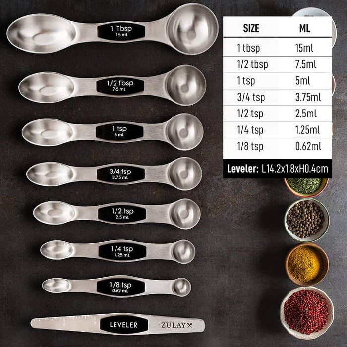 Zulay Magnetic Measuring Spoons Set Of 8