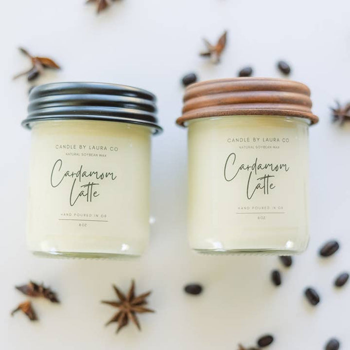 Candles By Laura 8OZ Soy Jar Candle Cardamom Latte