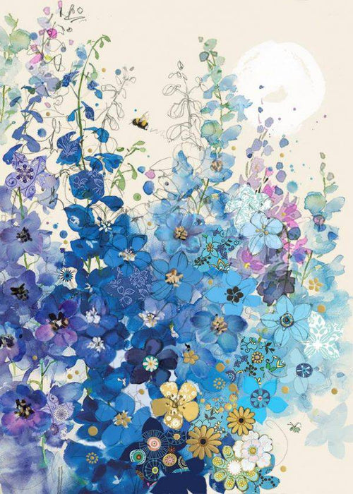 Bug Art Card Delphiniums