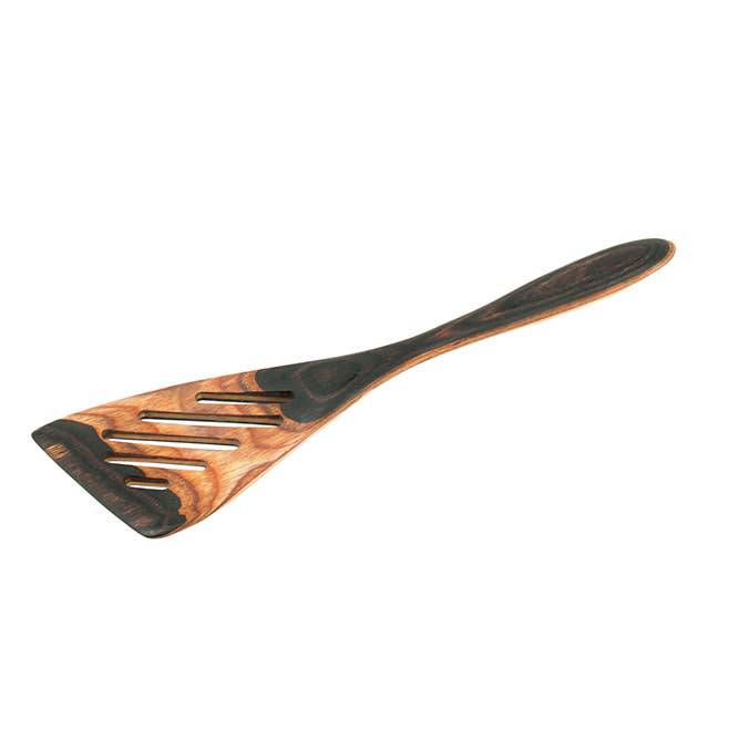 Island Bamboo Pakkawood Mini Slotted Spatula Natural 21CM