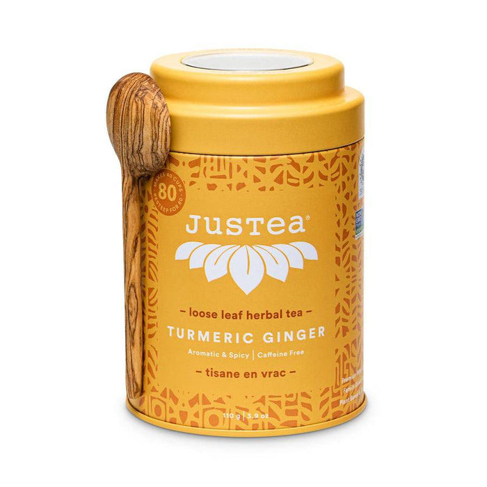 JUSTEA Loose Leaf Tea Tin Turmeric Ginger