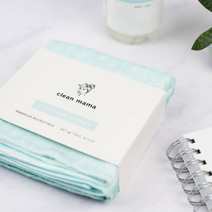 Clean Mama Premium Microfiber Cleaning Cloths Set of 2