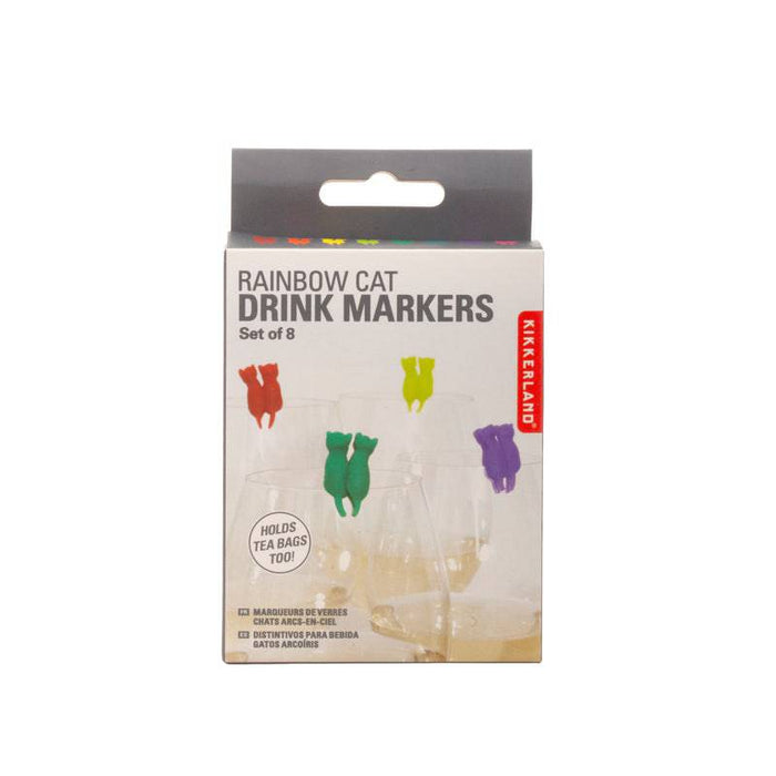 Kikkerland Drink Markers Rainbow Cat