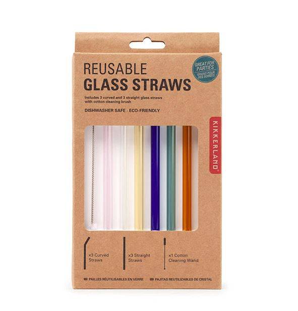 Kikkerland Reusable Glass Straws