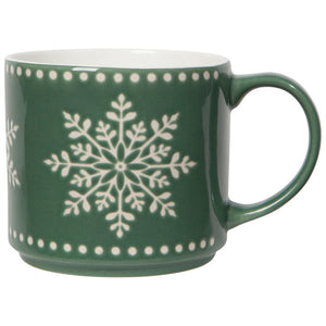 Danica Now Design Stacking Mug Good Tidings - Green Snowflake