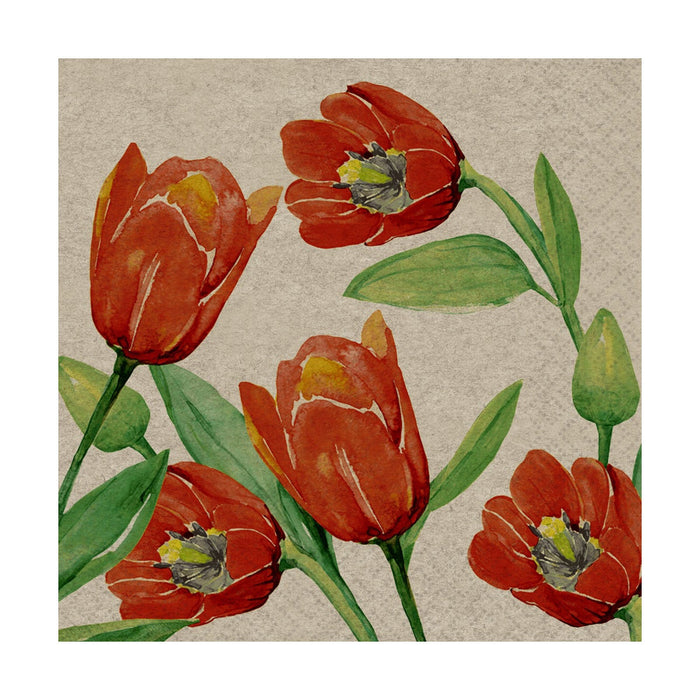 Paper Design Naturals Luncheon Napkin Natural Tulips