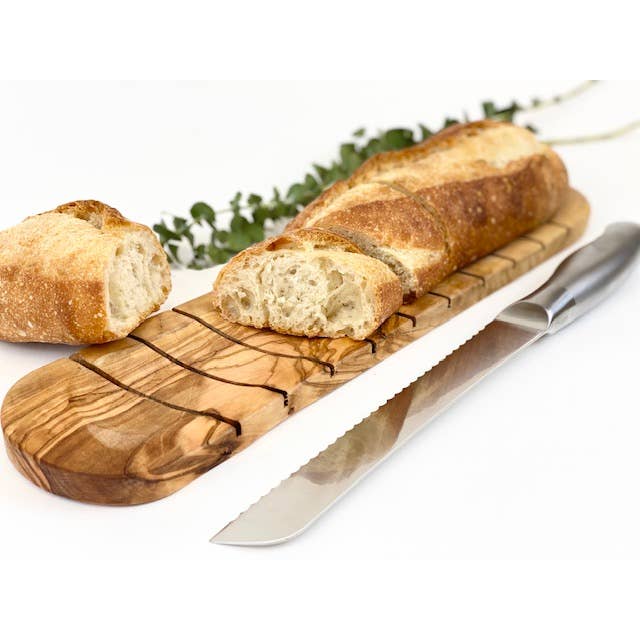 Natural Olive Wood Baguette Slicing Board