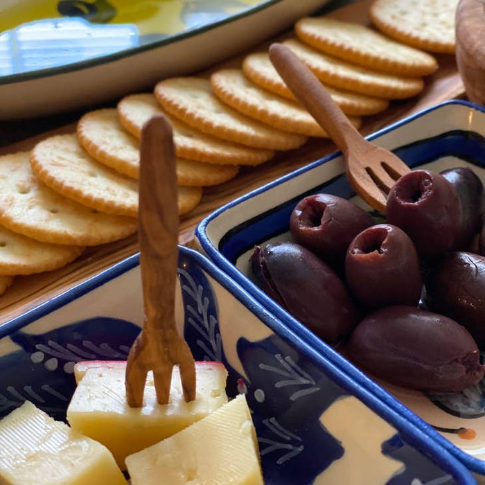 Natural Olive Wood Appetizer Fork 10CM