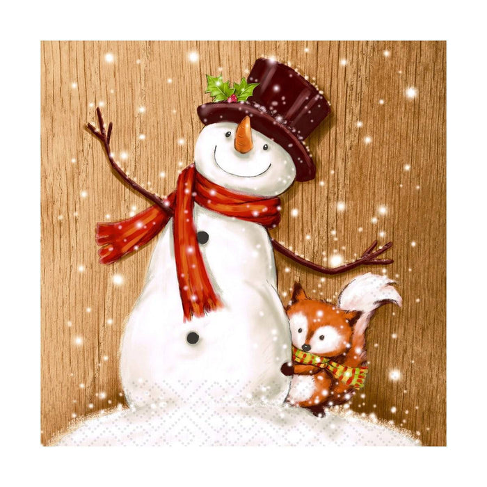 Paper Design Cocktail Napkin Cheery Snowman