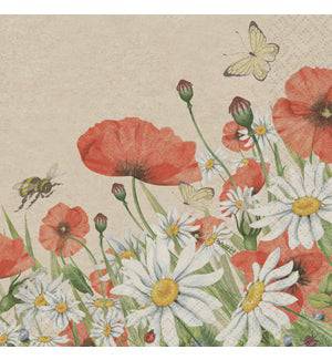 Paper Design Naturals Luncheon Napkin - Floral Poppies