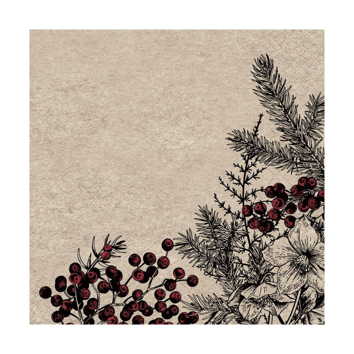 Paper Design Naturals Luncheon Napkin Botanical XMas