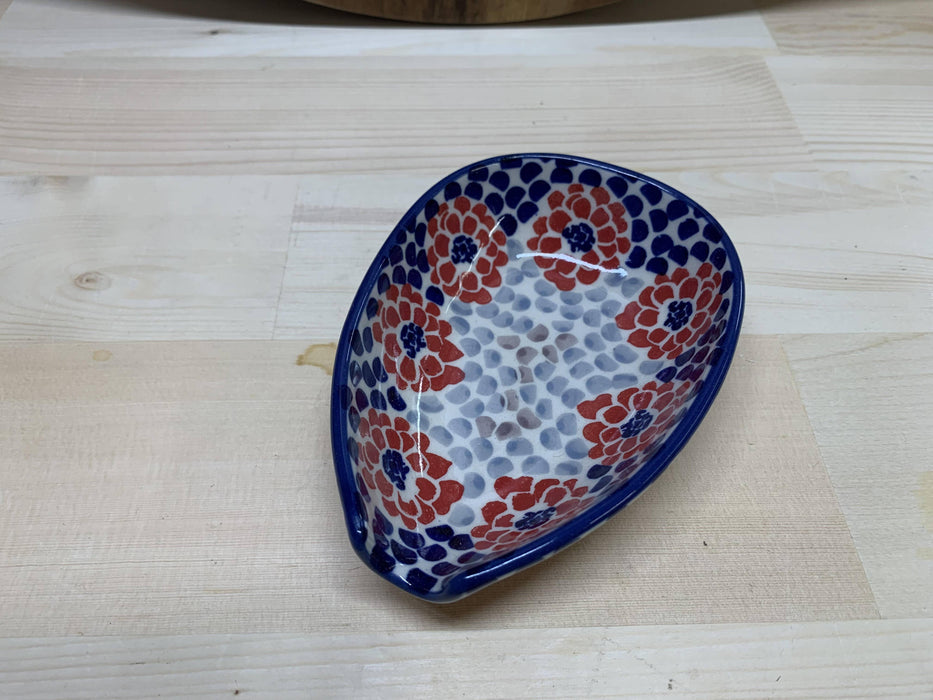 Polish Pottery Spoon Rest Blooms & Petals