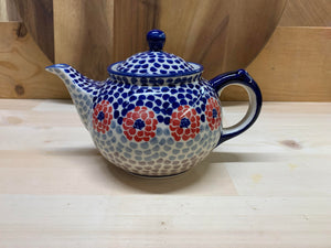 Polish Pottery Morning Teapot - Blooms and Petals
