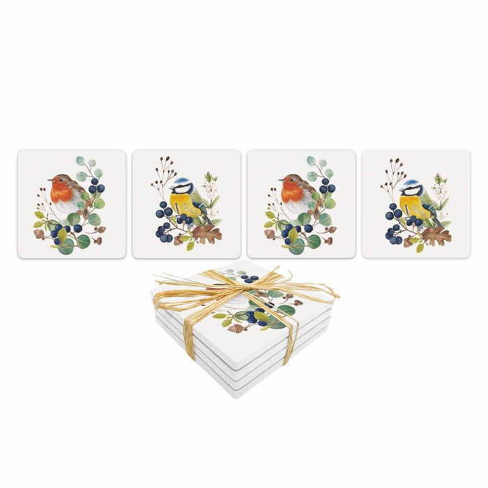 PPD Dolomite Coaster Set/ 4 Creative Sparrow