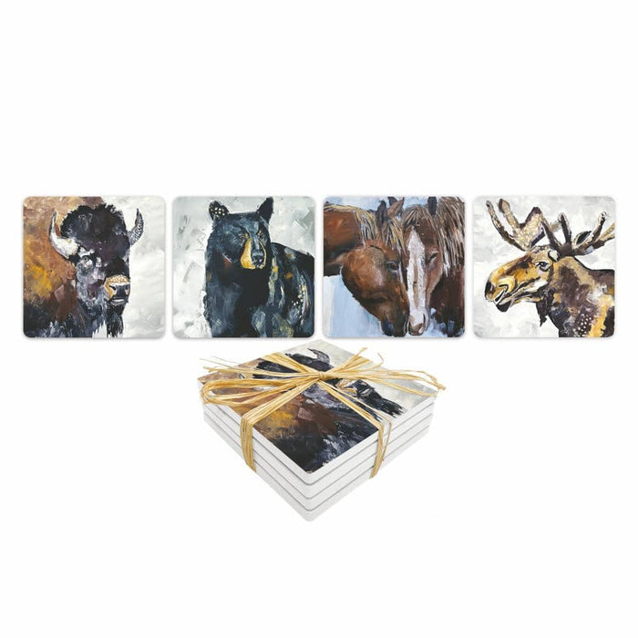 PPD Dolomite Coaster Set/ 4 Frontier Wildlife