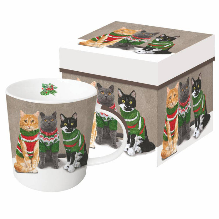 PPD New Bone China Mug In Giftbox Sweater Cats