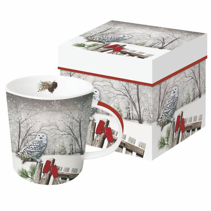 PPD New Bone China Mug In Giftbox Wintry Owl